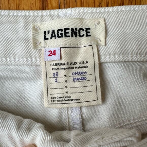 L'AGENCE Size 24 (US Size 0) Skinny Jeans - White with Metallic Side Stripe - Picture 4 of 10